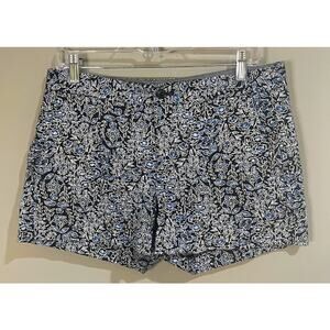 Banana Republic Blue Floral Hampton Fit Cotton Shorts - Size‎ 6